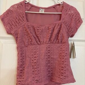 No Boundaries Pink Lace Blouse. Small